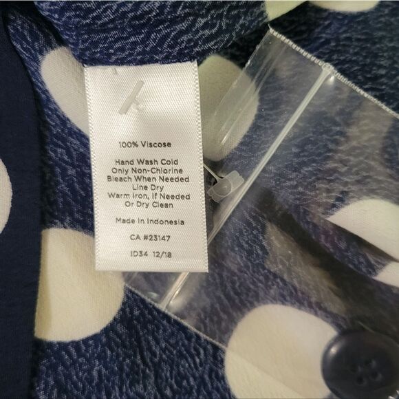 Talbots Navy Dotty Print Midi Skirt - Picture 12 of 15